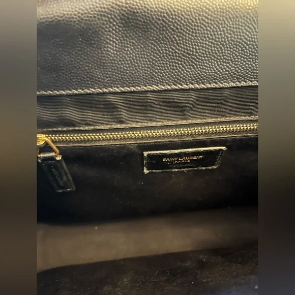 Saint Laurent Black Large Chevron Envelope Crossbody - Picture 13 of 16